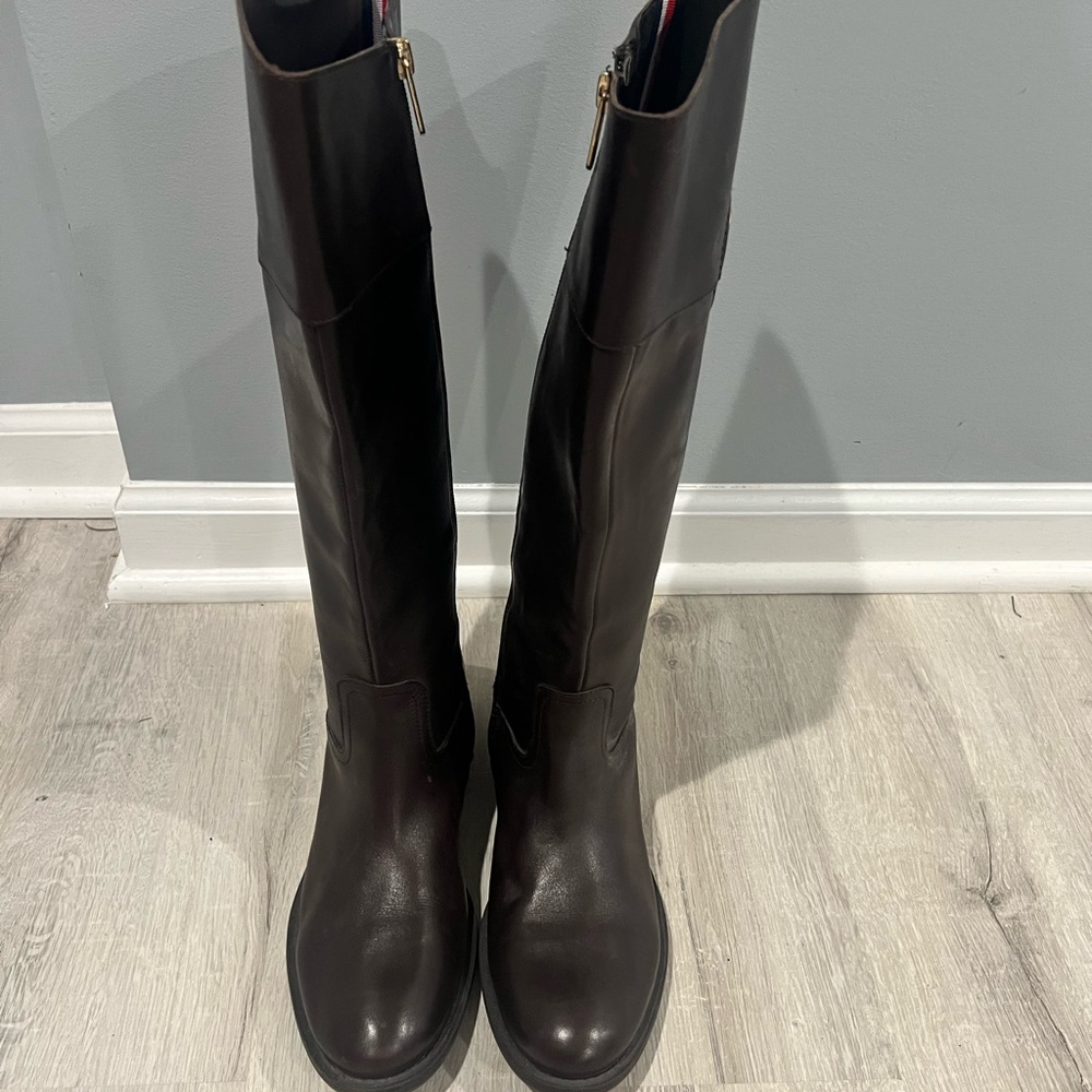 Tommy Hilfiger Dark Brown Over the Knee Boots